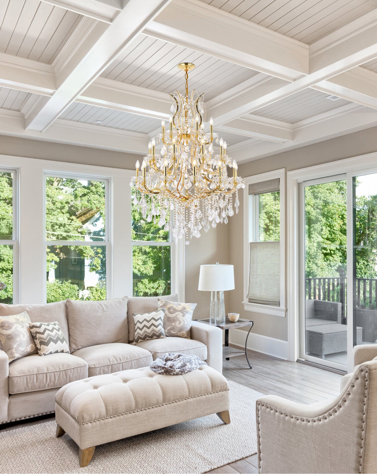 Elegant Lighting 2800D38/RC Maria Theresa 28 Light 38"W Crystal - ChromeBy Elegant Furniture & Lighting