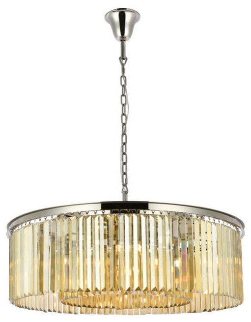 Elegant Lighting 1238G43-GT/RC Sydney 10 Light 44"W Crystal Drum - PolishedBy Elegant Furniture & Lighting