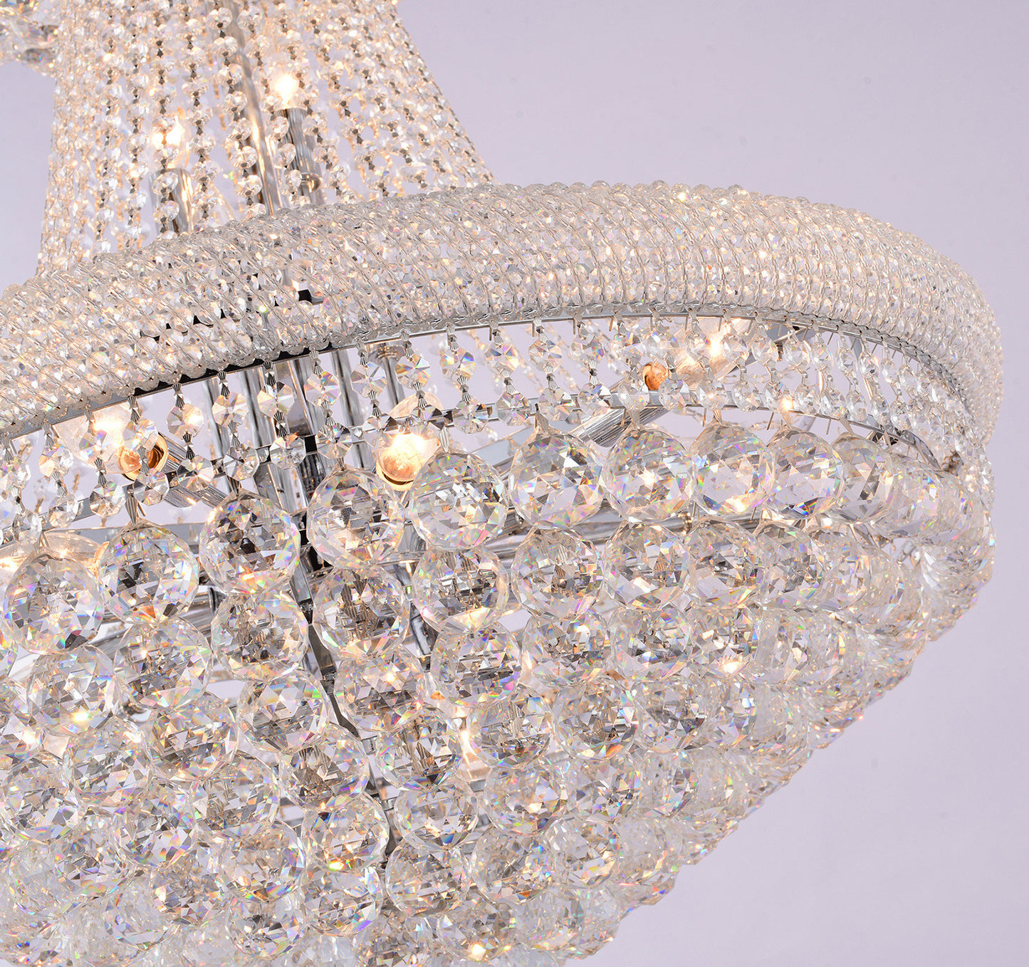 32-Light 30" Chrome Metal Chandelier With CrystalsBy Design Living