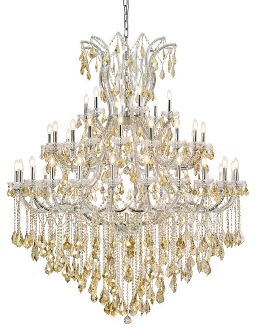Elegant 2800G60C-GT/RC Maria Theresa 49-Light Chrome Chandelier Golden TeakBy Elegant Furniture & Lighting