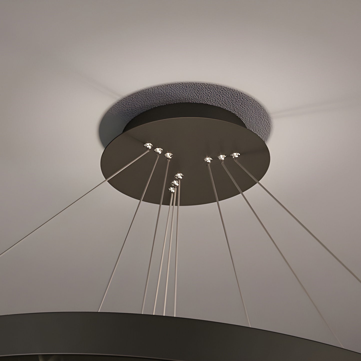 Altidona | Black Rings Modern Crystal Creative Luxury Hanging Led Chandelier, 3 Rings 4 BasesBy Miron Demid LLC