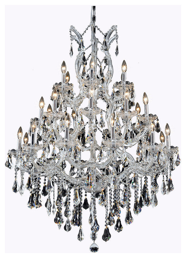 Maria Theresa 28 Light Mini Chandelier, Chrome, ClearBy Elegant Furniture & Lighting