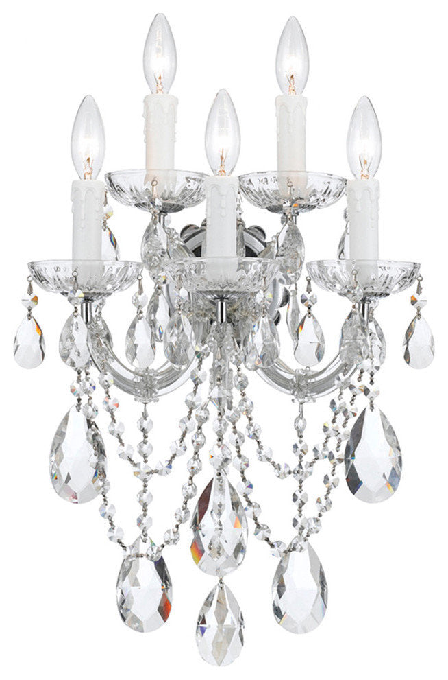 Maria Theresa 5 Light Swarovski Strass Crystal Chrome SconceBy Crystorama Lighting