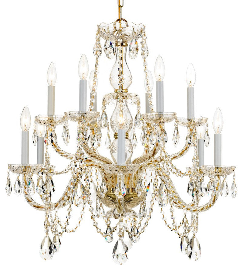 Crystorama Crystal 12 Lt Spectra Crystal Brass Chandelier IIIBy Crystorama Lighting