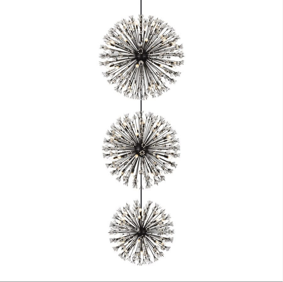 Elegant Lighting 2500G50L3 Vera 90 Light 50"W Crystal Sputnik - BlackBy Elegant Furniture & Lighting