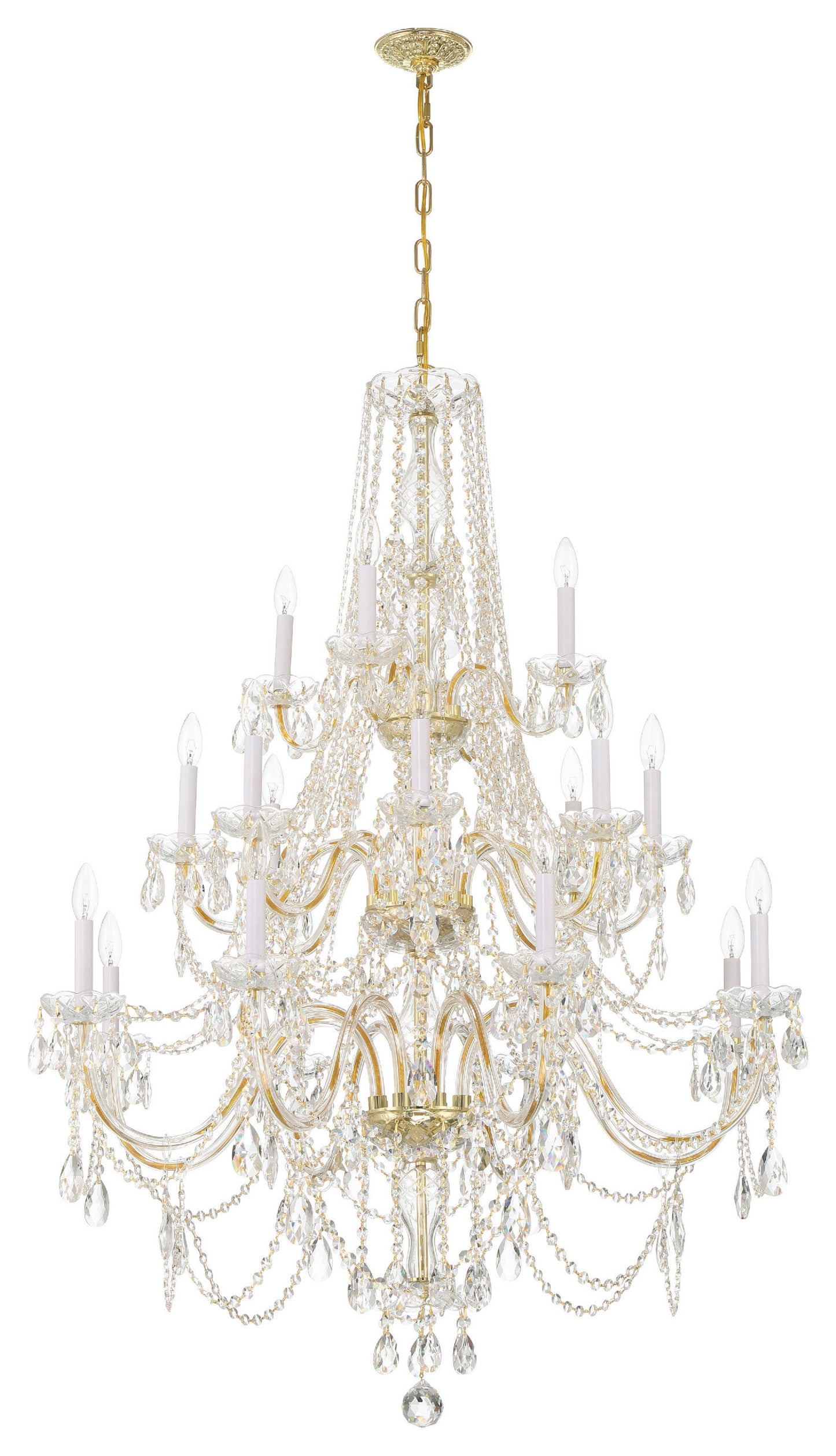 Traditional Crystal 20-Light Polished Brass ChandelierBy Crystorama Lighting
