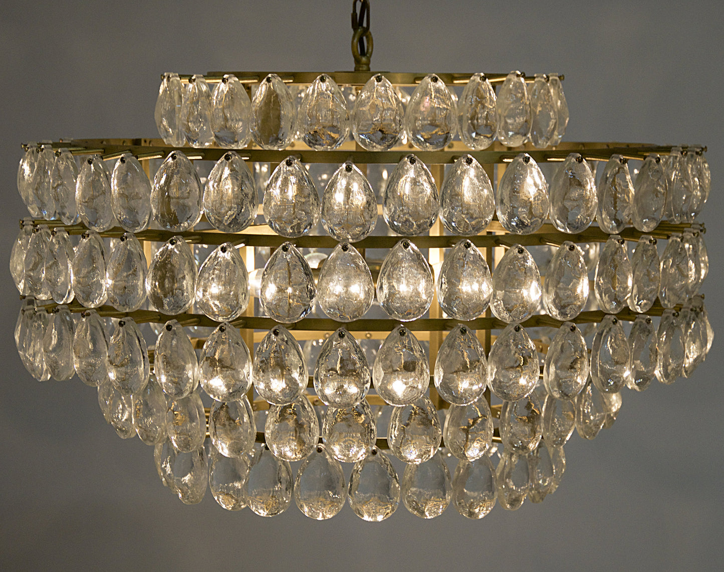 Linden Chandelier, Antique Brass, Metal and CrystalBy Noir