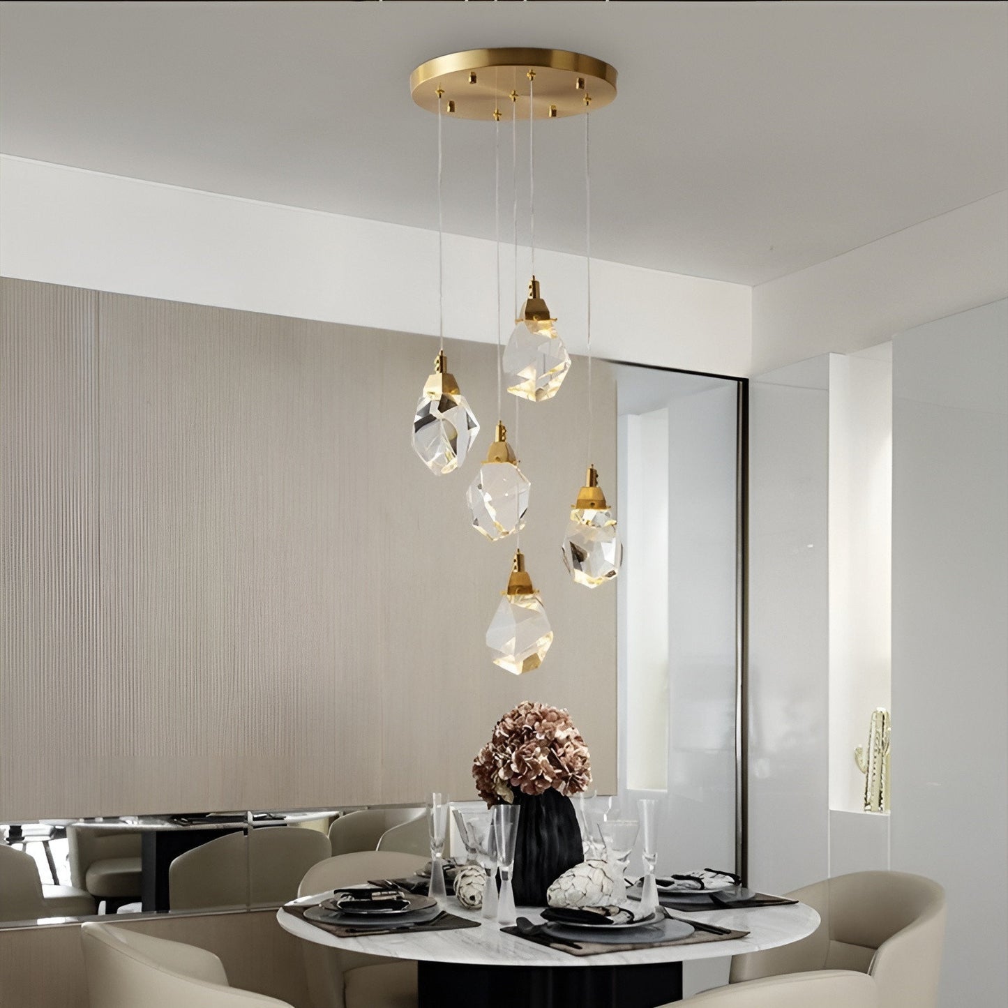 Luxury Diamond Crystal Chandelier, 14 Lights Round, DimmableBy Miron Demid LLC