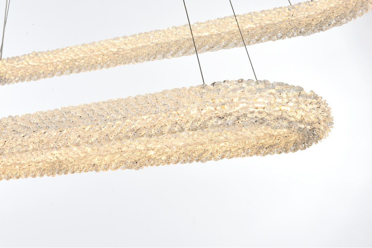 Elegant Lighting 3800G50L2 Bowen 51"W LED Crystal Ring Chandelier - ChromeBy Elegant Furniture & Lighting
