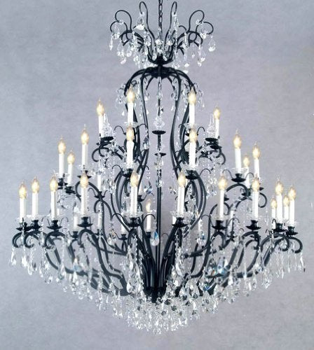 Wrought Iron Crystal Chandelier Chandeliers Lighting H72" x W60"By HarrisonLane510