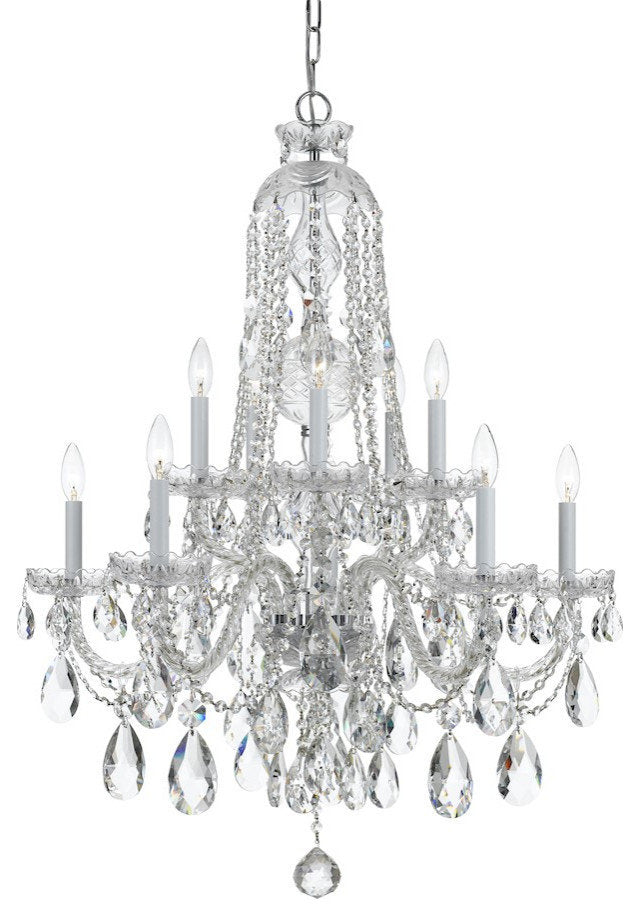 Crystorama 10-Light Clear Crystal Chrome Chandelier, Polished Chrome, Polished CBy Crystorama Lighting