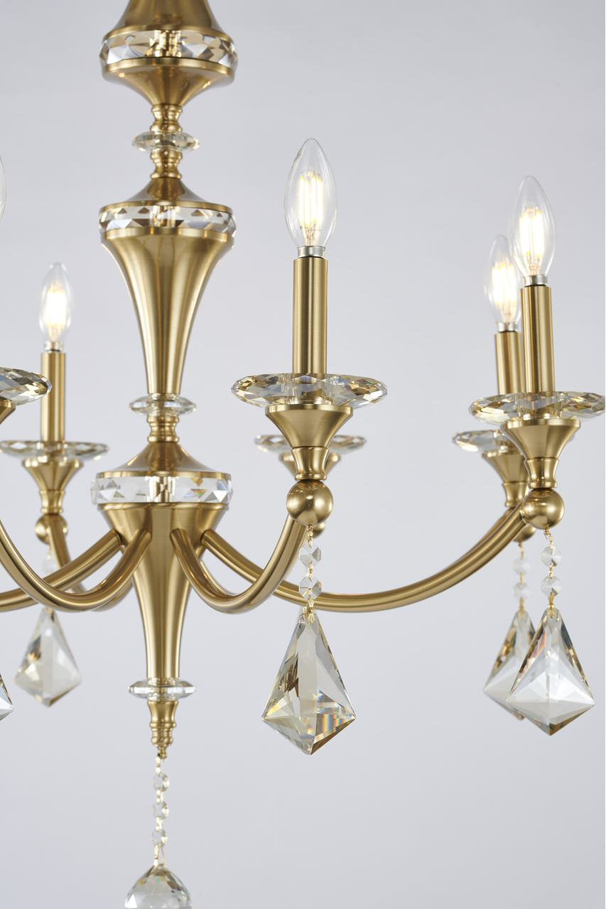 Bethel International LA43C27BR 8-Light Chandelier, ChromeBy Bethel Intl.