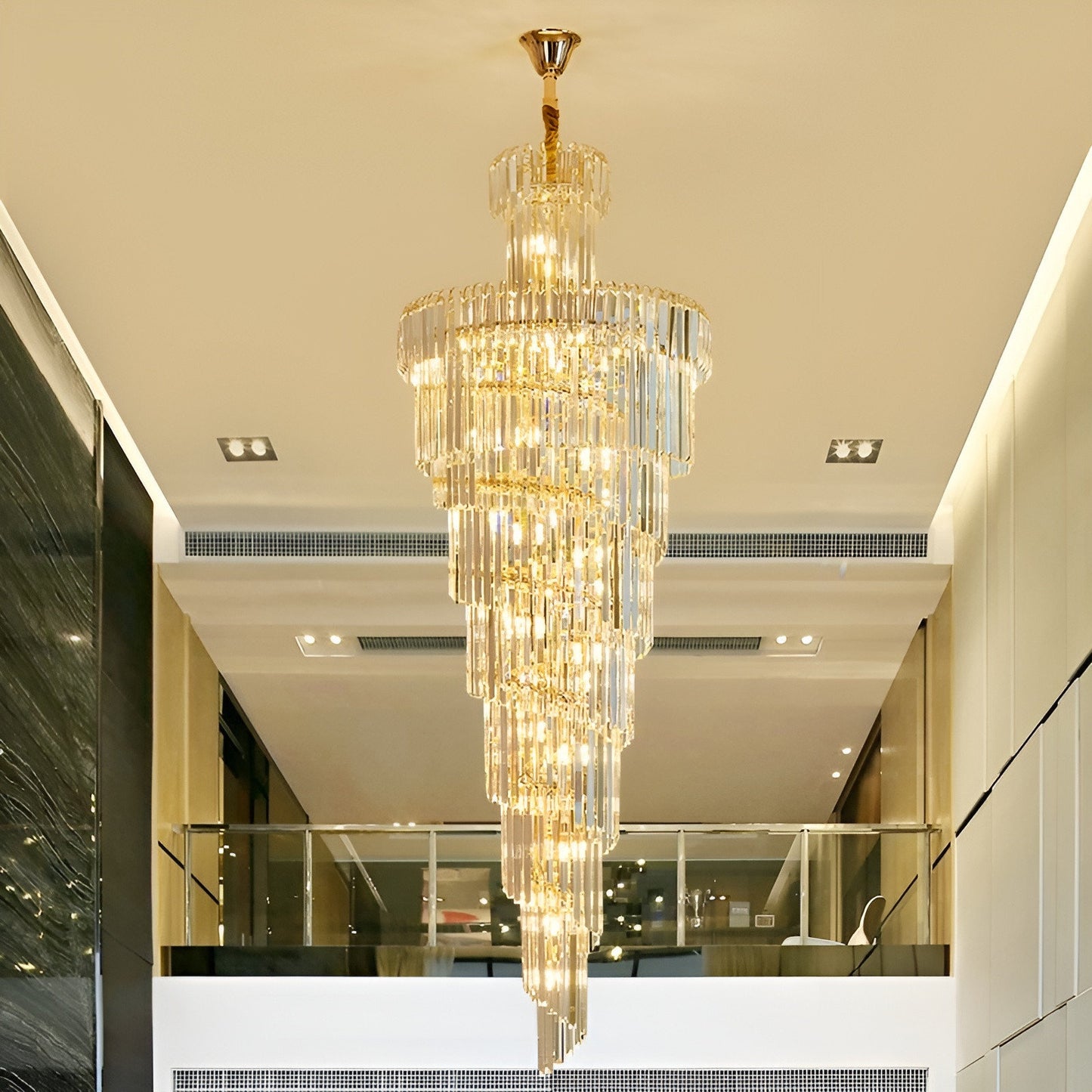 Cap d'Ail | Gorgeous Big Stairway Crystal Ceiling Chandelier, 15.8*47.2''By Miron Demid LLC