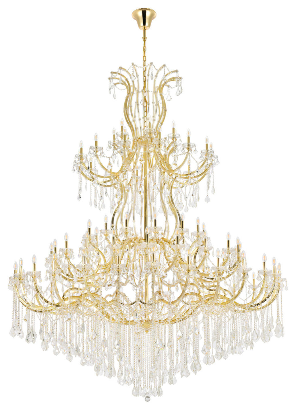 Elegant Lighting 2800G120/RC Maria Theresa 84 Light 96"W Crystal - GoldBy Elegant Furniture & Lighting
