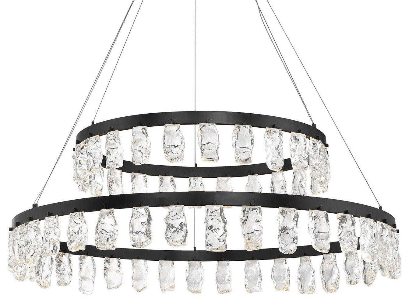 Kovacs P1499-L Artic Glacier 49"W LED Crystal Ring Chandelier - CoalBy Kovacs