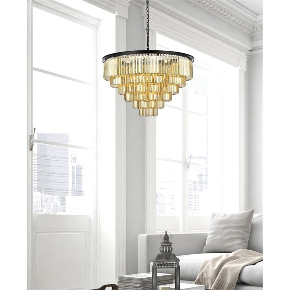 Urban Classic Sydney 33-Light Metal Royal Cut Chandelier in Matte BlackBy Urban Classic
