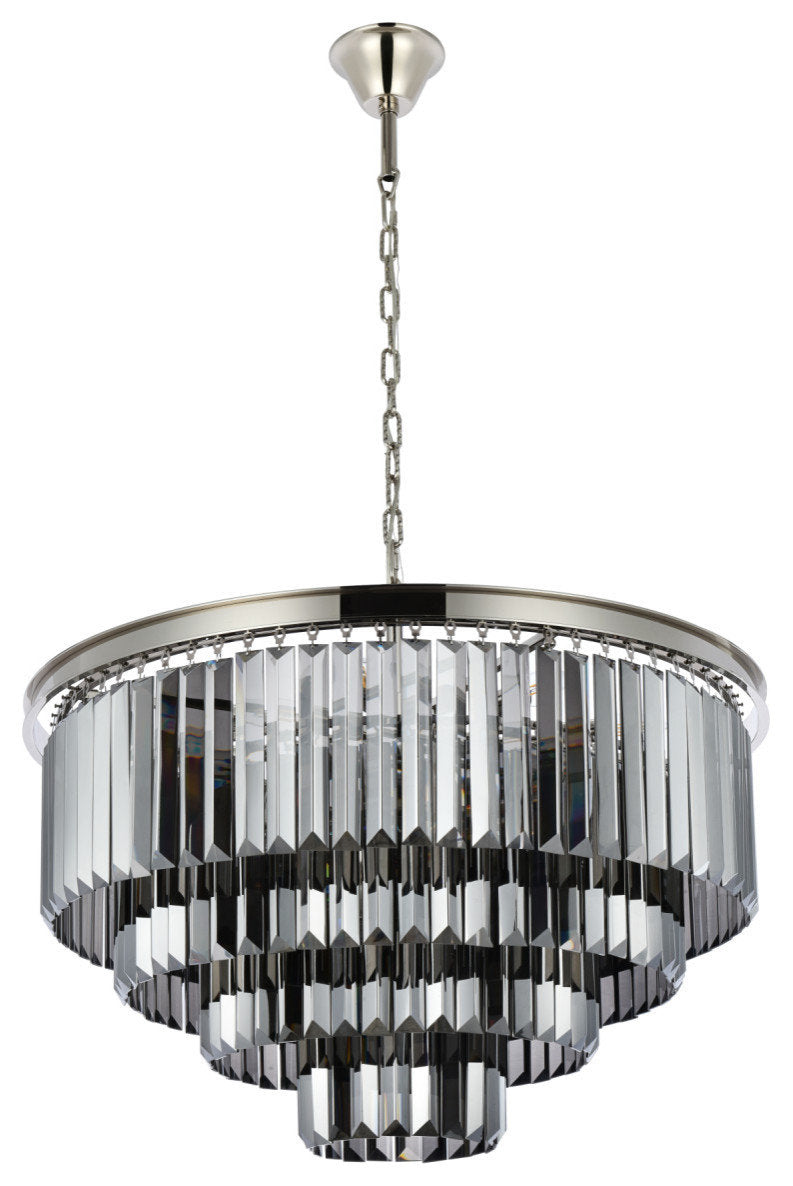 Elegant Lighting 1231D32-SS/RC Sydney 17 Light 32"W Crystal - Polished NickelBy Elegant Furniture & Lighting