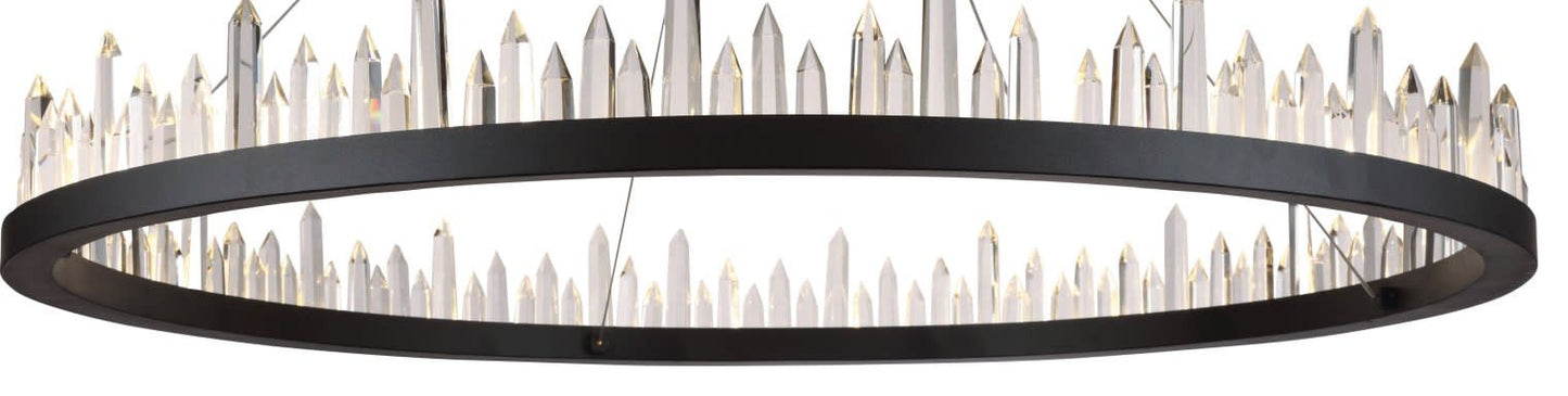 Elegant Lighting 1705D42 Malta 42"W LED Crystal Ring Chandelier - Satin DarkBy Elegant Furniture & Lighting