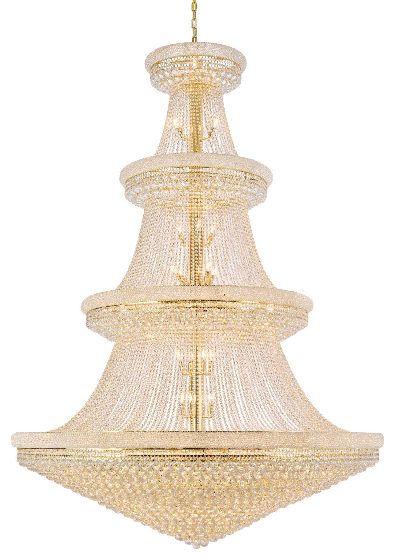Elegant Lighting V1800G72/RC Primo 66 Light 72"W Crystal Empire - GoldBy Elegant Furniture & Lighting