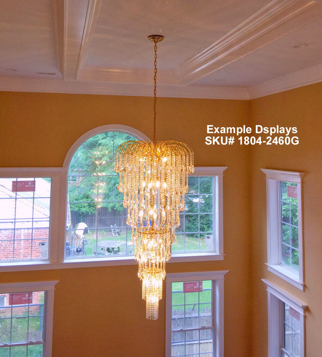 Artistry Lighting Falls Collection Hanging Crystal Chandelier 30x65, GoldBy Artistry Lighting