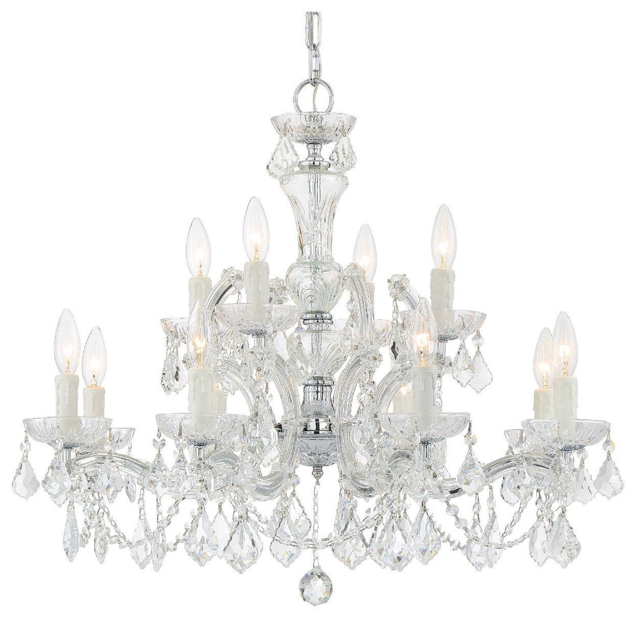 Maria Theresa 12 Light Chandelier, Swarovski Spectra, Polished ChromeBy Crystorama Lighting