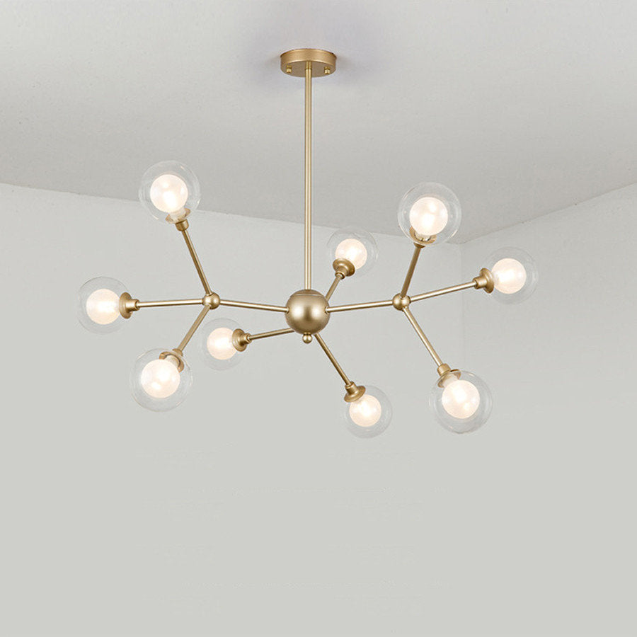 Cabiate | Glass Globe Shaped Chandelier for Bedroom, 9 Lights, Cool LightBy Miron Demid LLC