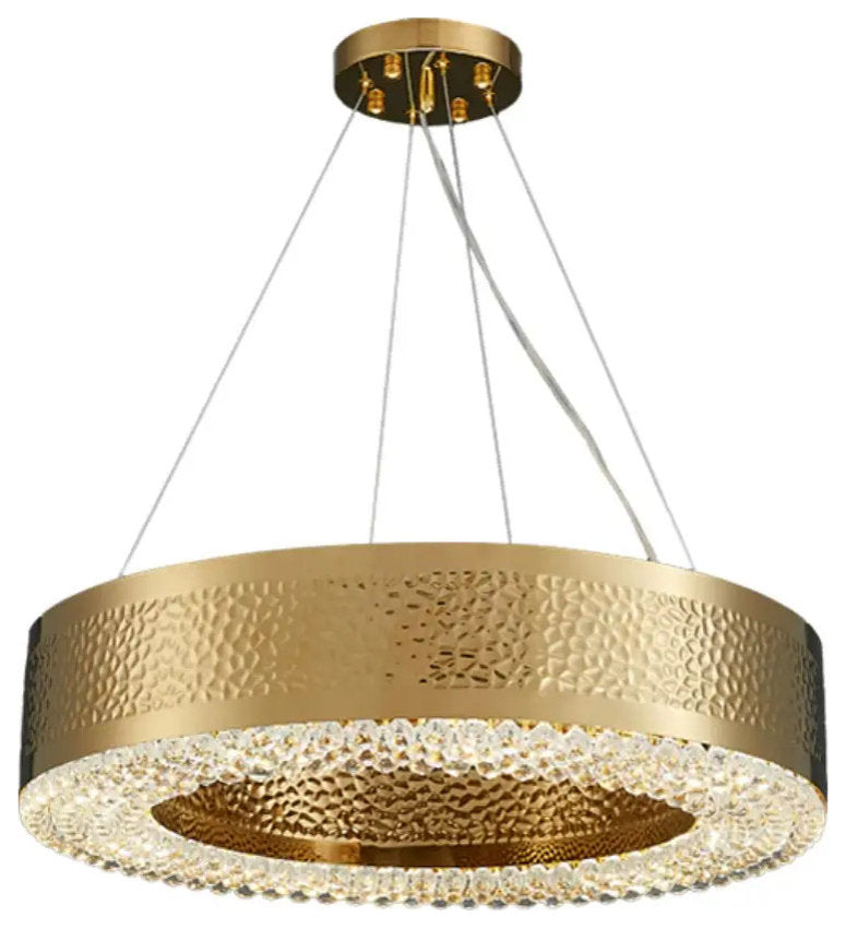 Giovanni Gold Plated Crystal Chandelier, Diameter 32"By MORSALE