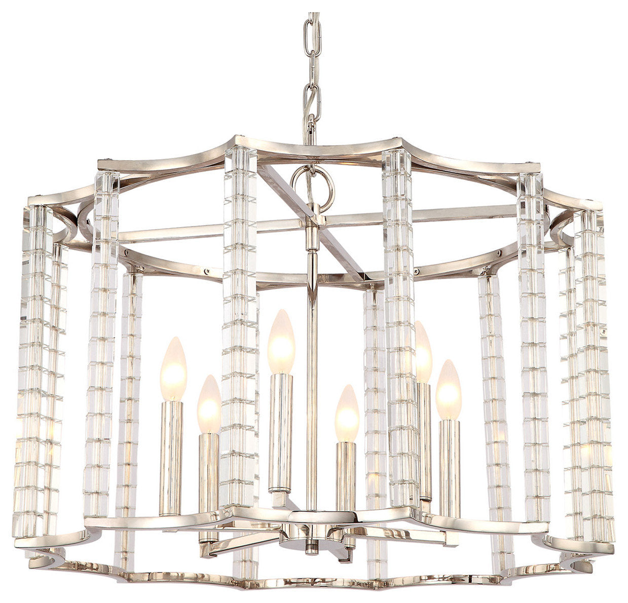 Carson 6 Light Chandelier, Polished NickelBy Crystorama Lighting