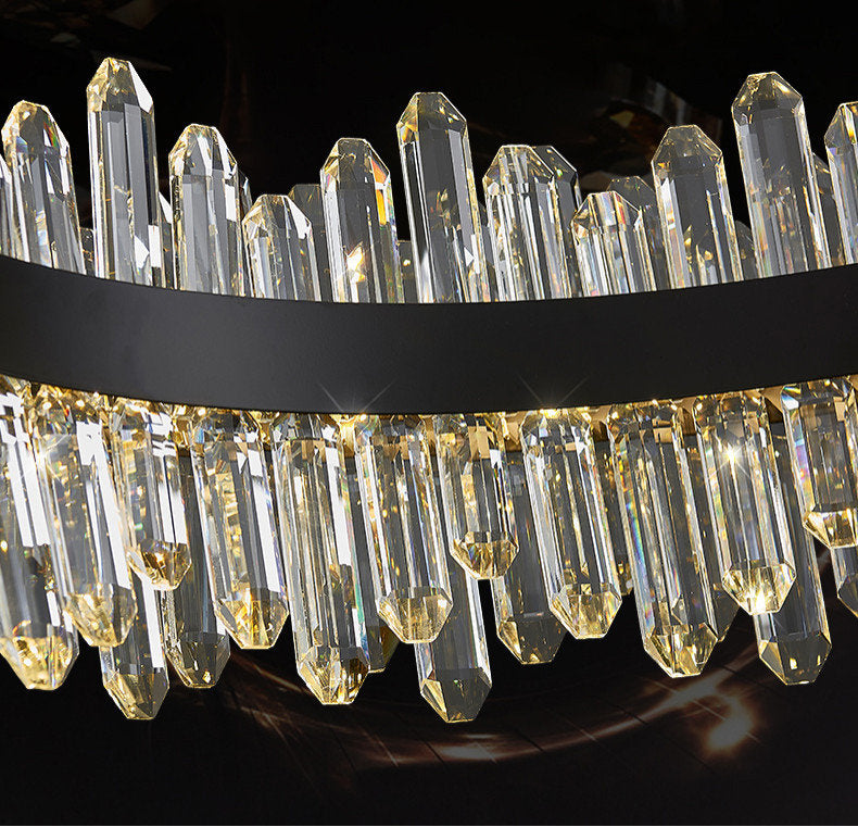 Ingria | Modern Ring LED Crystal Chandelier for Living Room, Dining Room, Dia39.4"By Miron Demid LLC