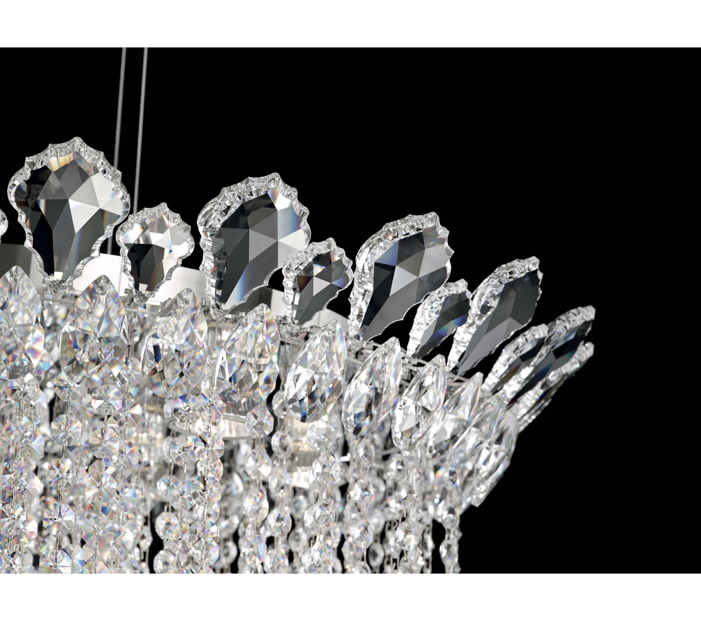 Trilliane Strands 8-Light Pendant in Stainless Steel With Clear Heritage CrystalBy Schonbek