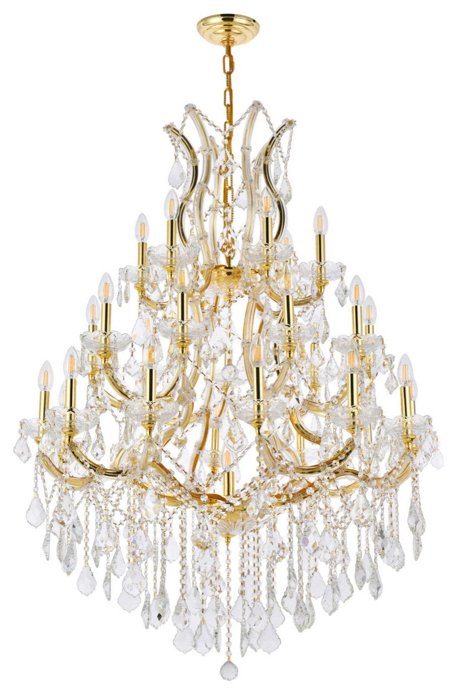 Elegant Lighting 2800D38/RC Maria Theresa 28 Light 38"W Crystal - ChromeBy Elegant Furniture & Lighting