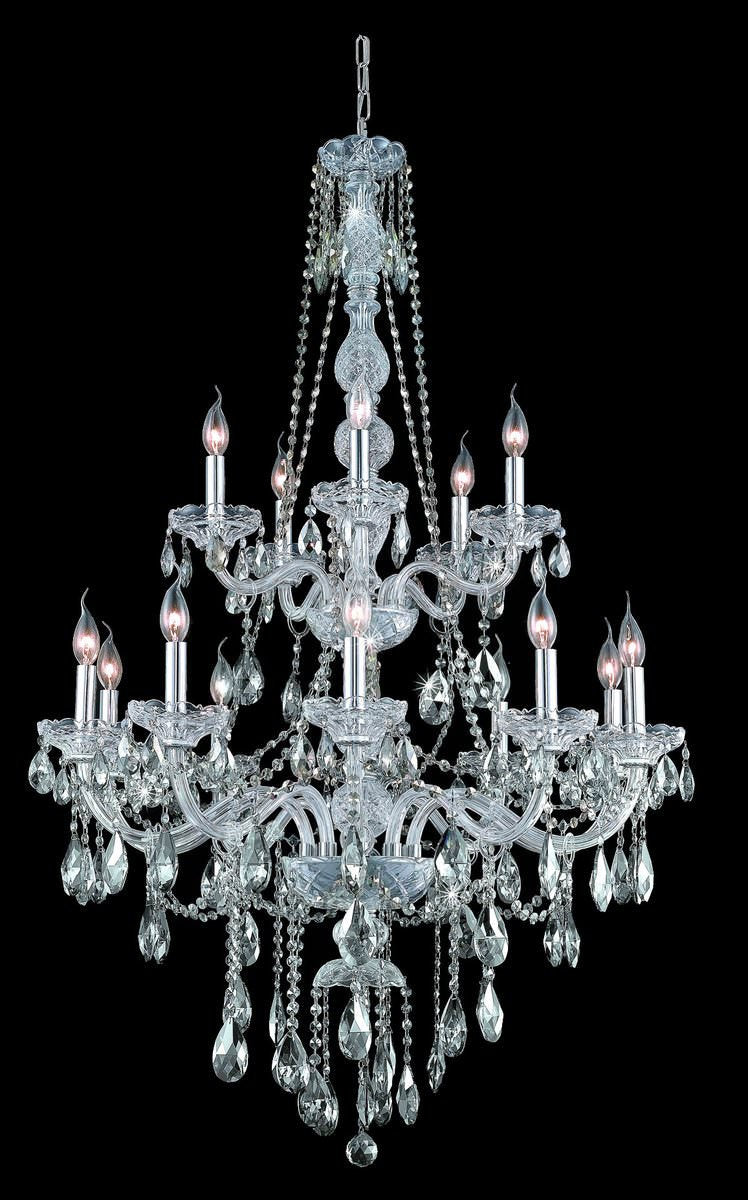 Elegant Lighting Verona 15-Light Crystal Chandelier, Chrome, Royal Cut, Golden TBy Elegant Furniture & Lighting