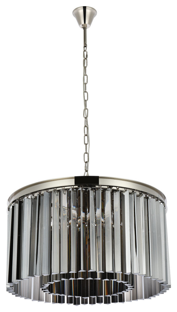 Elegant Lighting 1208D26-SS/RC Sydney 8 Light 26"W Crystal Drum - PolishedBy Elegant Furniture & Lighting