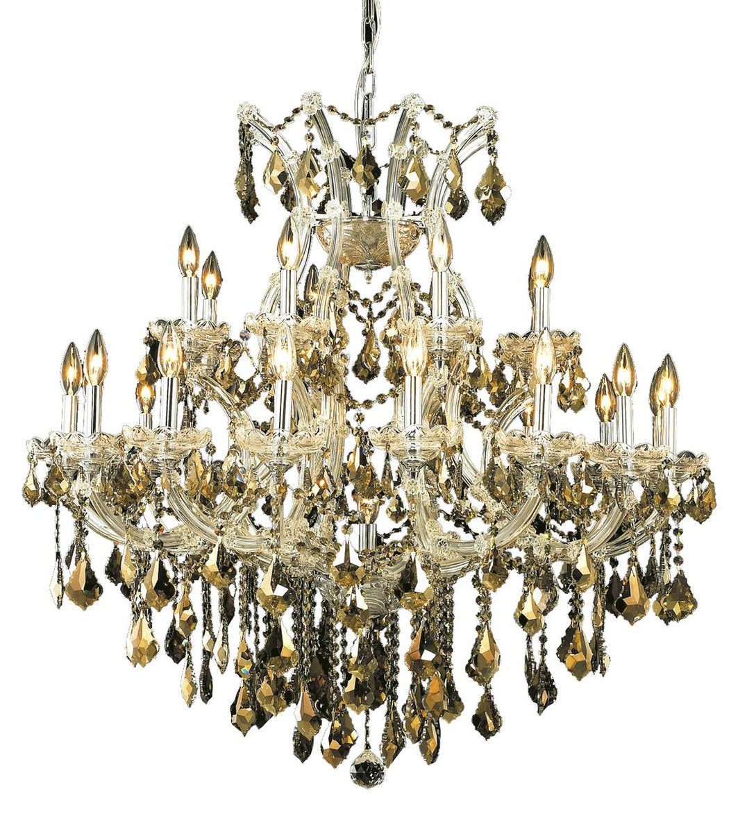 Elegant Maria Theresa Dining Room Light, Chrome Finish With Royal Cut CrystalBy Elegant Furniture & Lighting