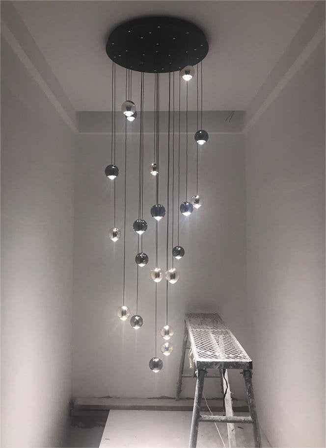 MIRODEMI? Laigueglia | Crystal LED Chandelier with Hanging Balls, Gold, 36 Lights, Warm Light, DimmableBy Miron Demid LLC