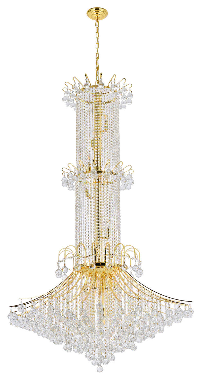 Elegant Lighting V8008G44/RC Toureg 20 Light 44"W Crystal - GoldBy Elegant Furniture & Lighting