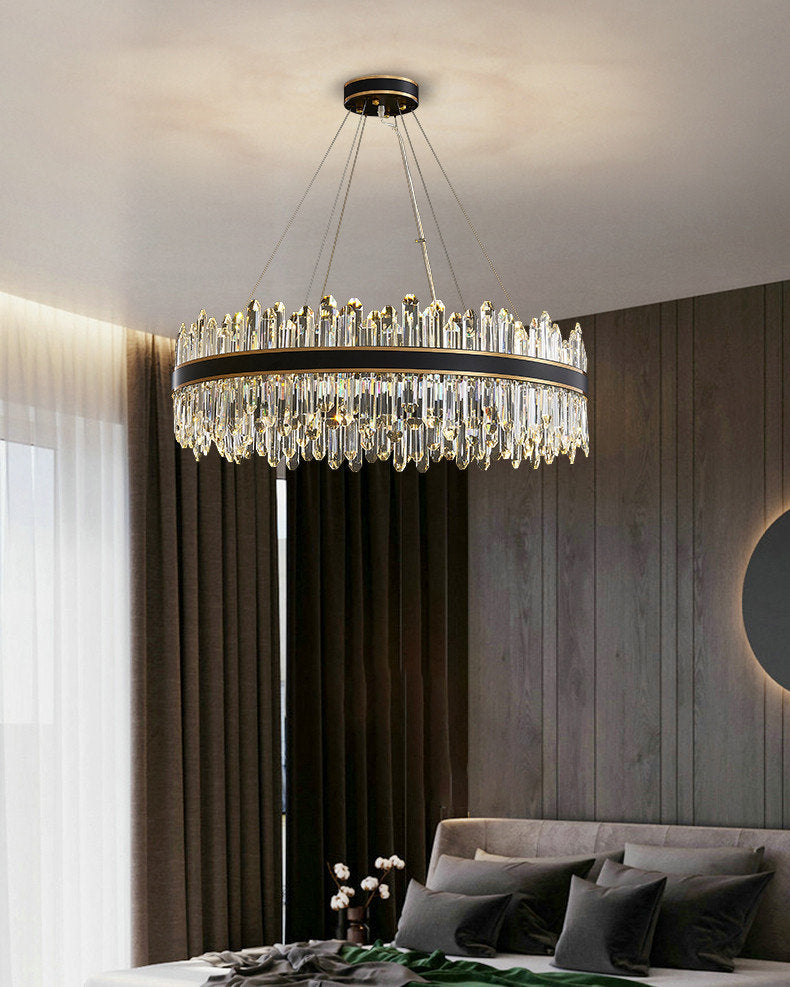 Ingria | Modern Ring LED Crystal Chandelier for Living Room, Dining Room, Dia39.4"By Miron Demid LLC