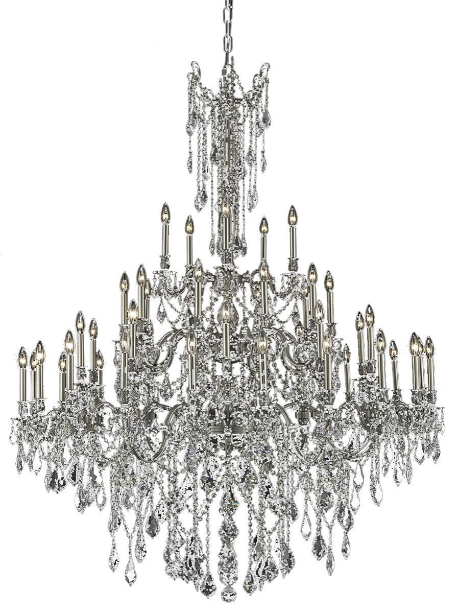 Elegant Lighting 9245G54-GT/RC Rosalia 45 Light 54"W Crystal - PewterBy Elegant Furniture & Lighting