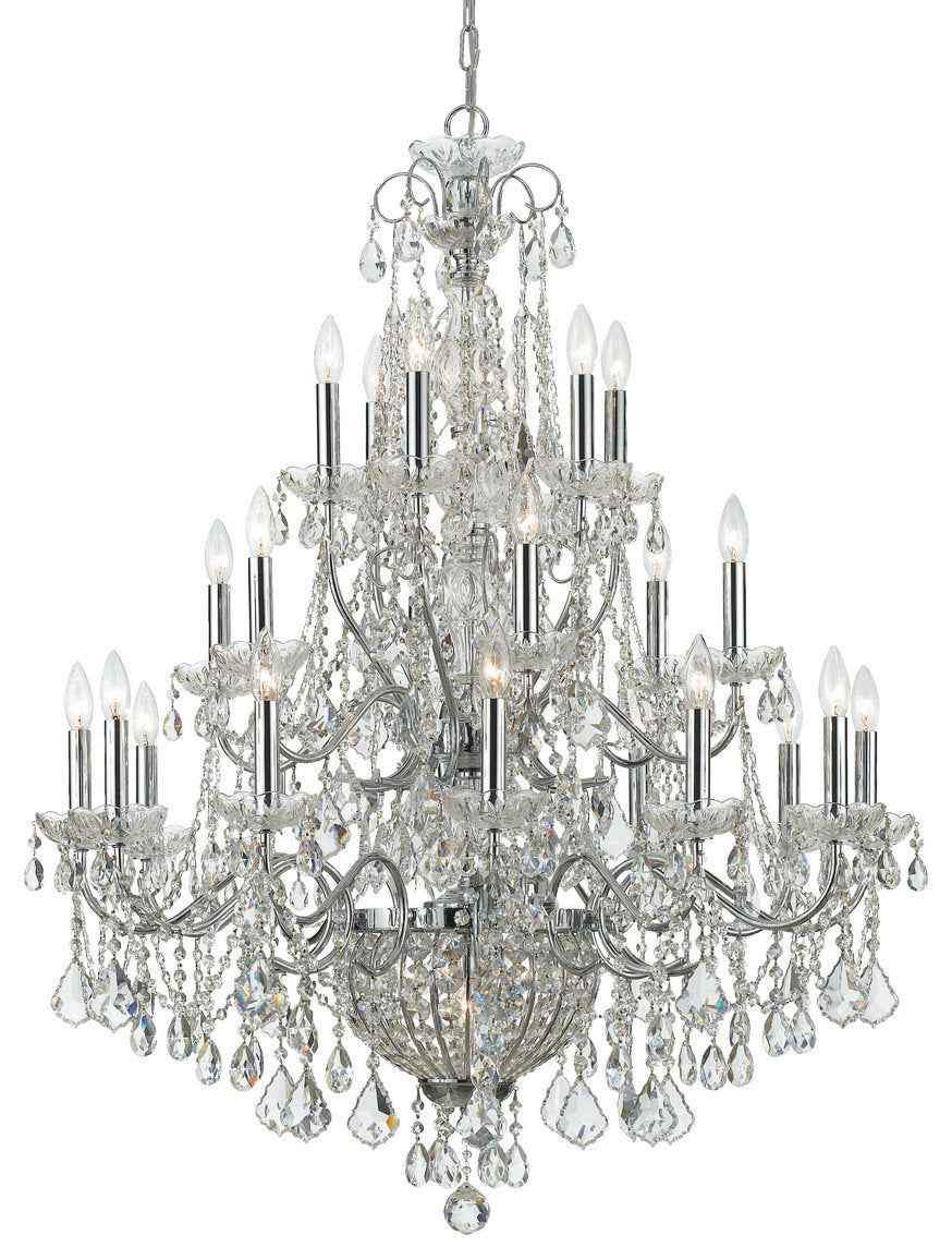 Imperial 26-Light 46" Traditional Chandelier in Polished Chrome with Clear HanBy Crystorama Lighting