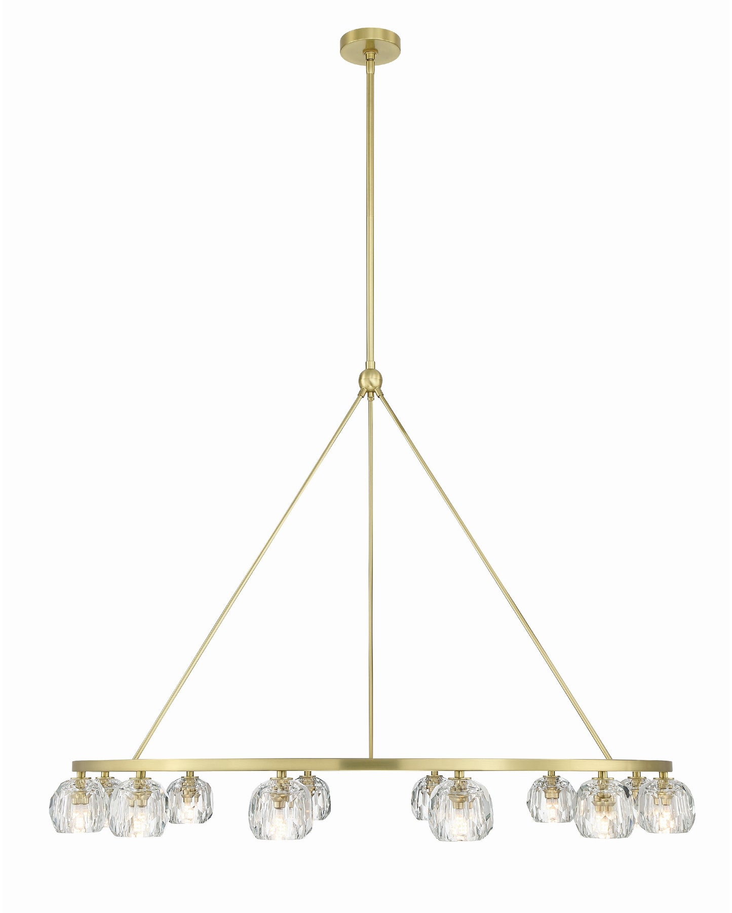 Aragon 12-Light Soft Brass Chandelier, Faceted Cut CrystalBy Crystorama Lighting