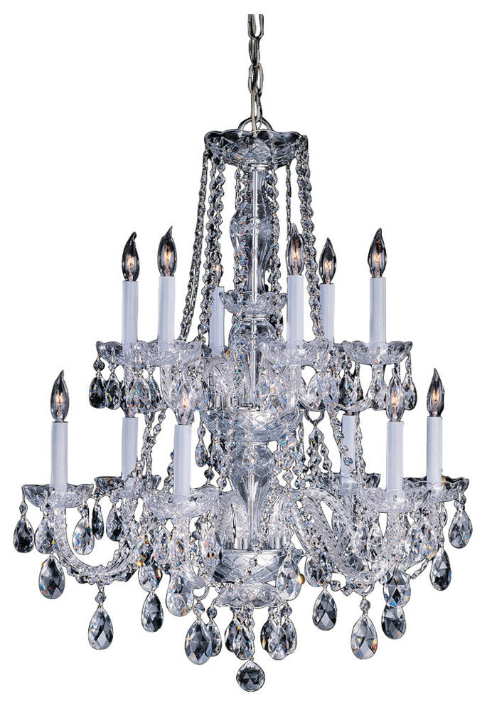 Crystorama 12-Light Swarovski Spectra Crystal Brass Chandelier, Polished BrassBy Crystorama Lighting