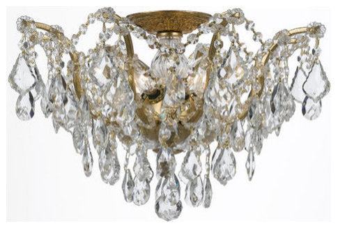 Crystorama Filmore 5-Light Swarovski Strass Crystal Semi-Flush, Antique GoldBy Crystorama Lighting