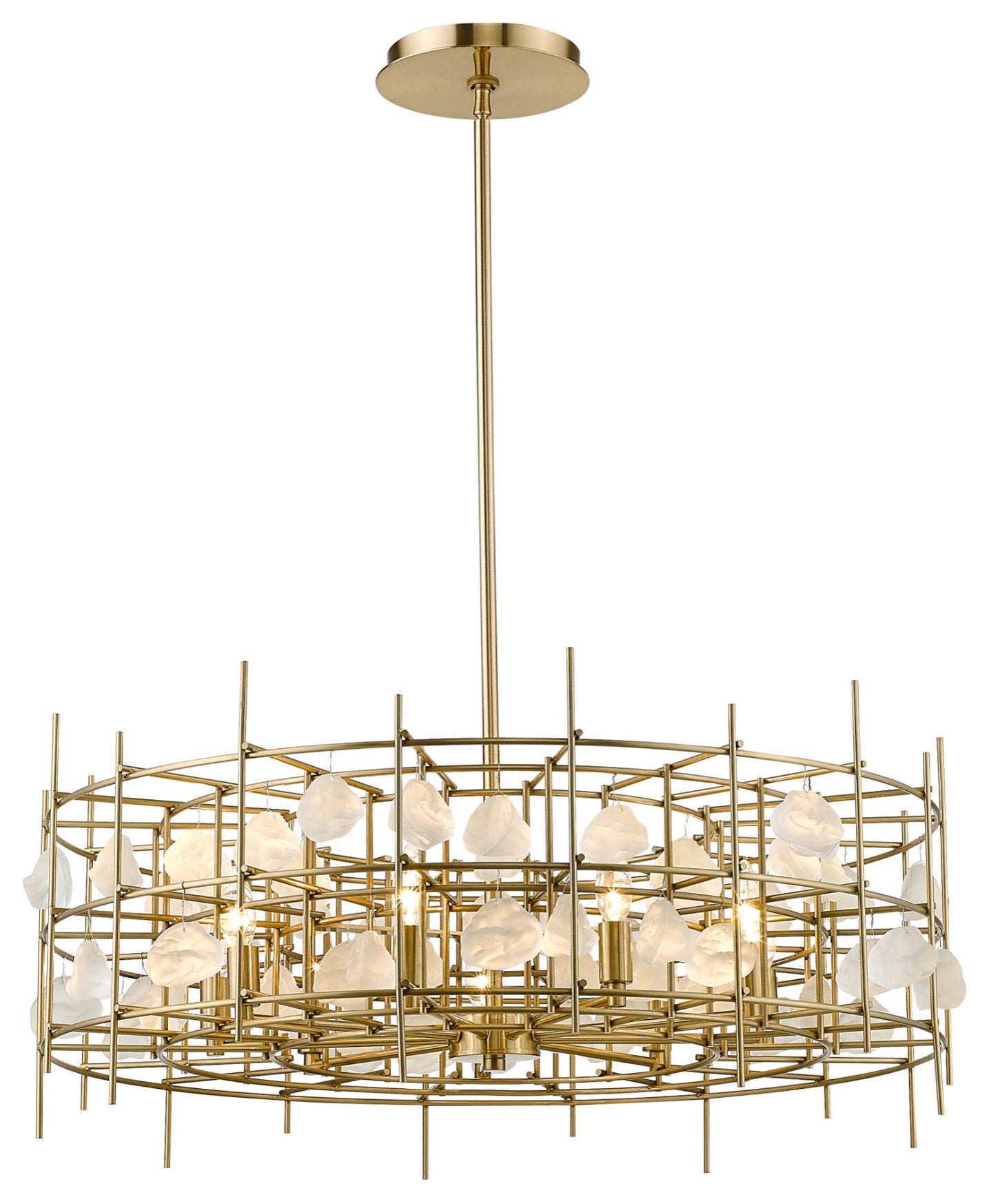 Z-Lite 4007-32 Garroway 9 Light 32"W Crystal Drum Chandelier - Aged BrassBy Z-LIte