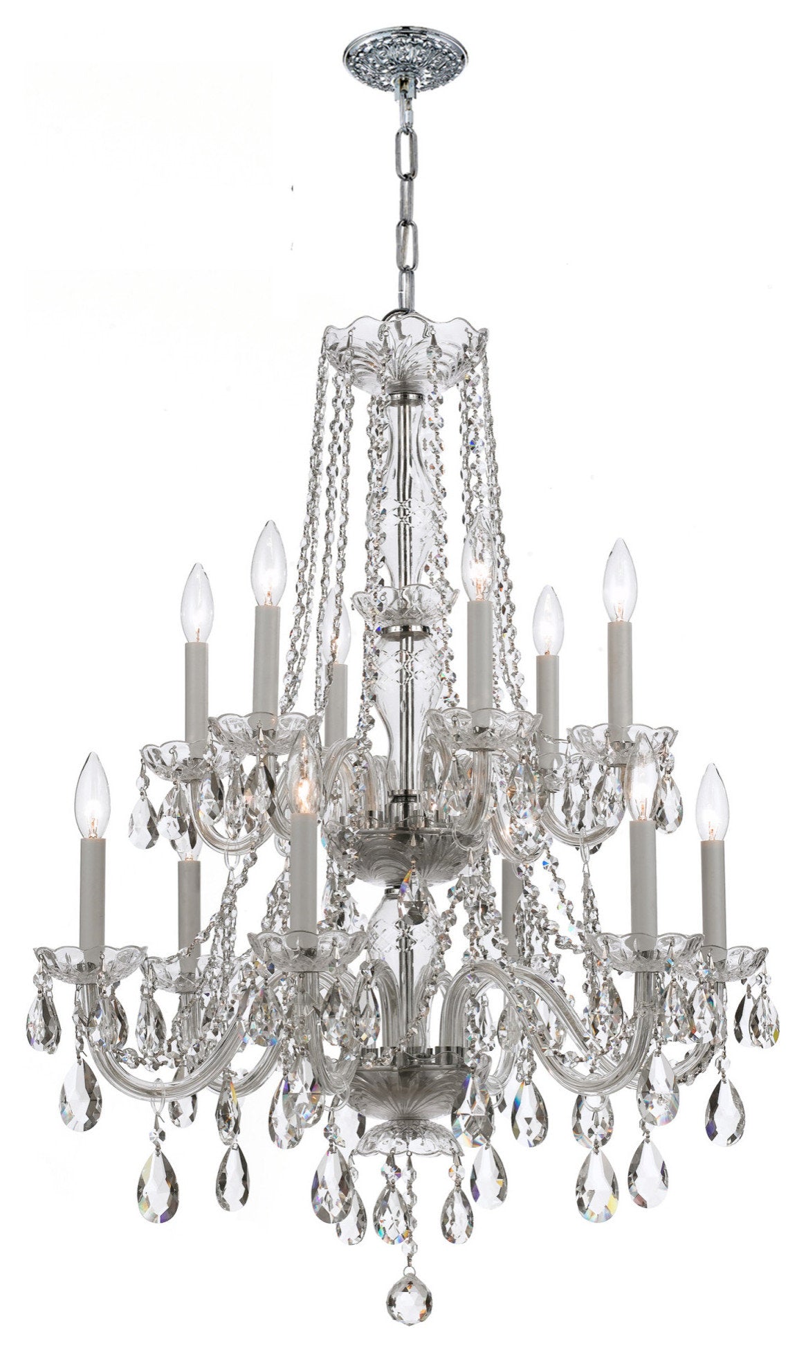 Crystorama Lighting Group 1137-CL-SAQ Traditional Crystal 12 - Polished BrassBy Crystorama Lighting