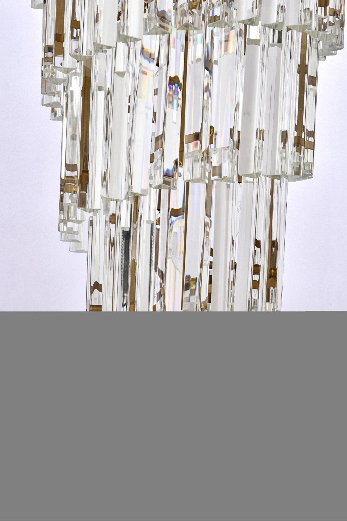 Elegant Lighting 1201SR36 Sydney 42 Light 37"W Crystal Waterfall - Matte BlackBy Elegant Furniture & Lighting