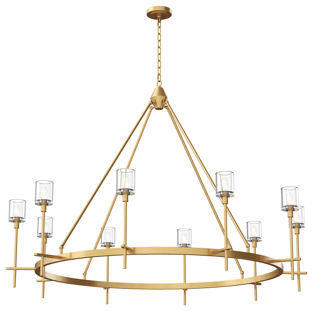 Salita Chandelier, Vintage Brass/Clear Crystal, 57.75"Dx42.5"HBy Kuzco Lighting LLC