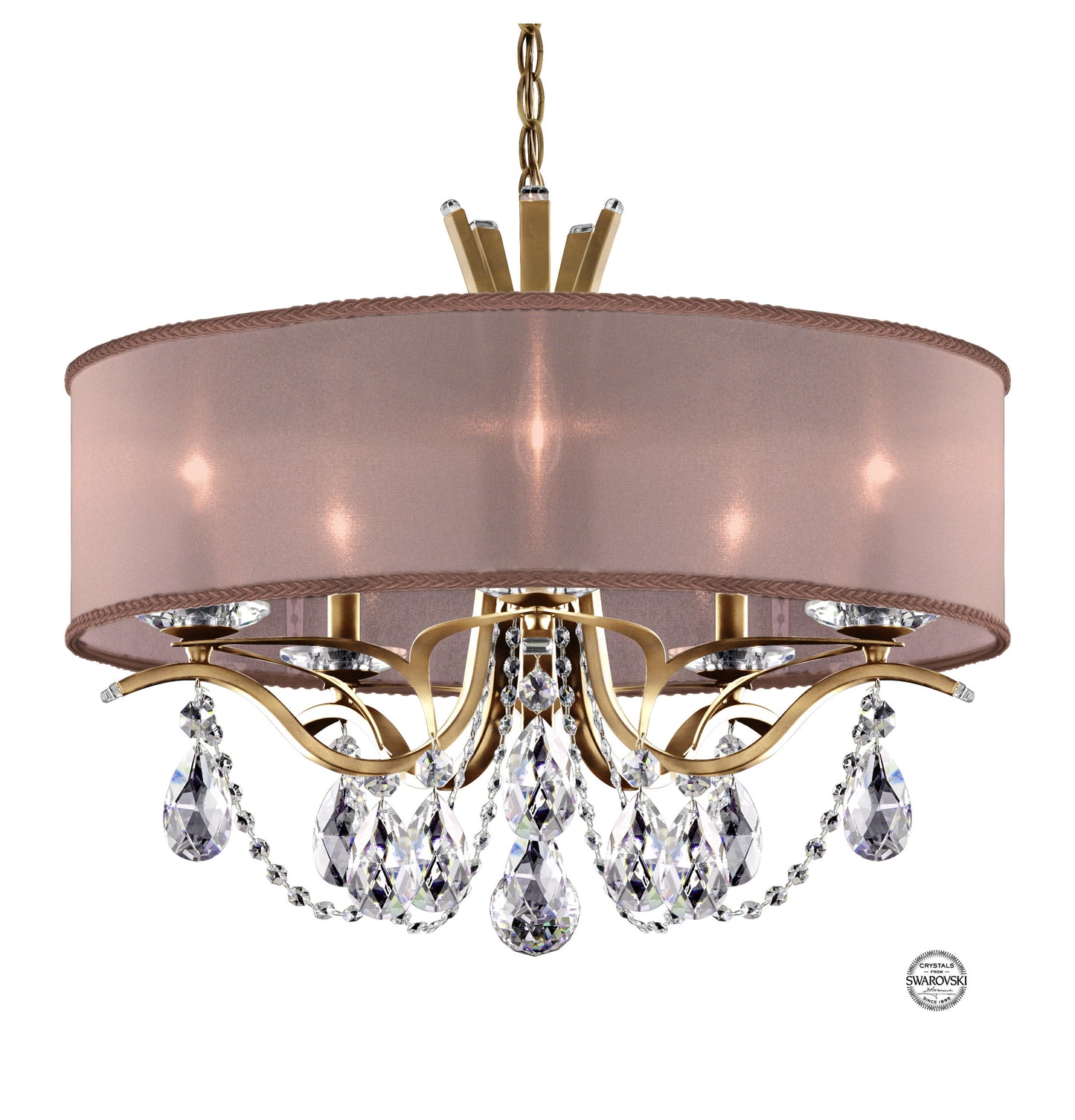 Schonbek Va8305N-22S3 5 Light Crystal Chandelier, Heirloom GoldBy Schonbek