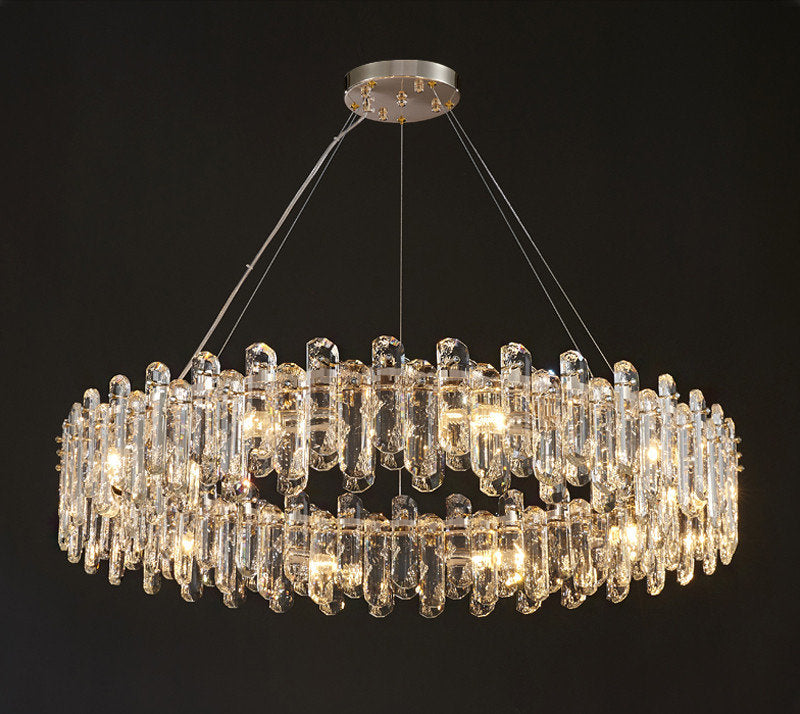 Agnadello | Creative Сrystal Ring Ceiling LED Chandelier for Bedroom, Large - Dia39.4"/ Dia100cm, Cool Light, DimmableBy Miron Demid LLC