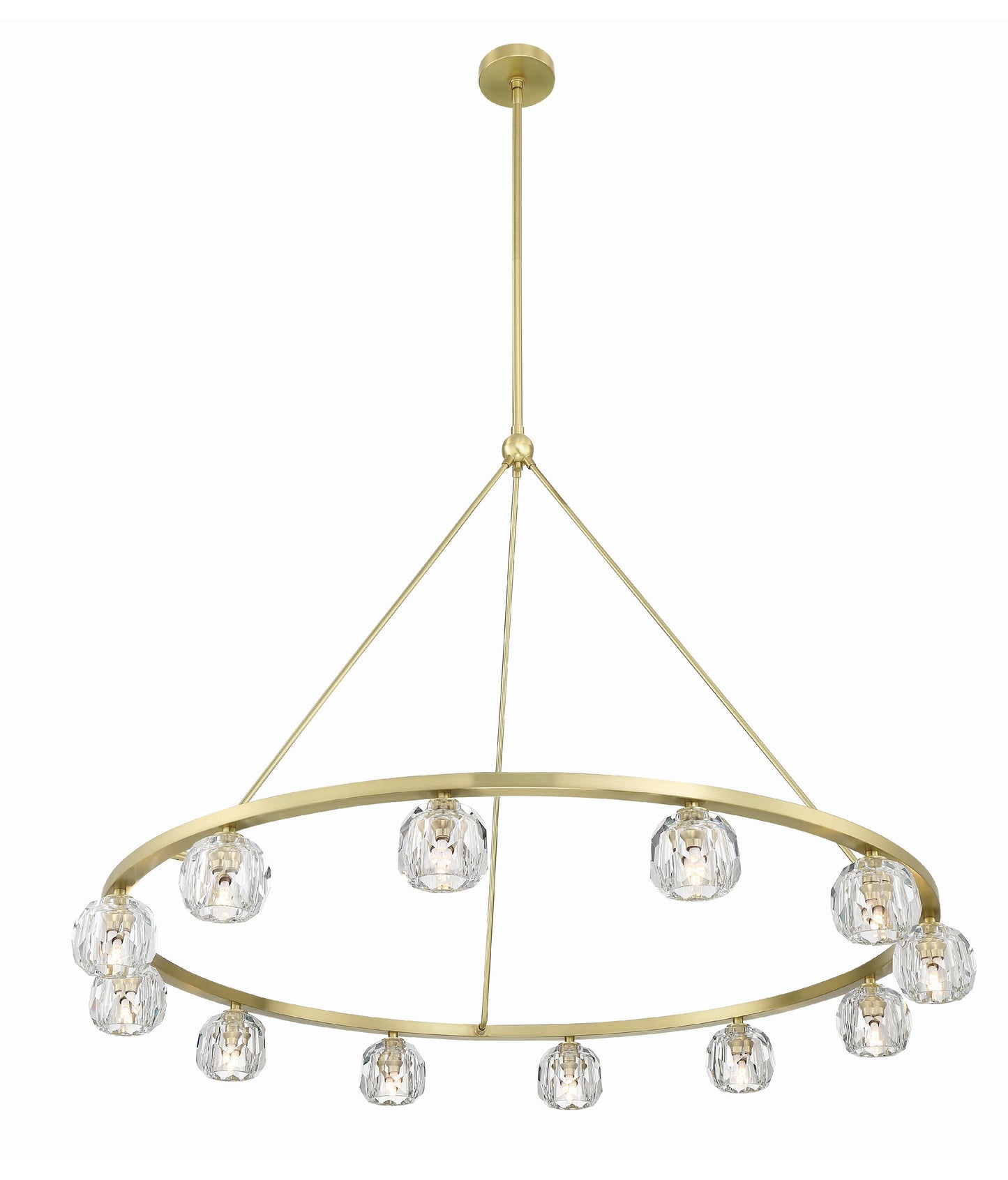 Aragon 12-Light Soft Brass Chandelier, Faceted Cut CrystalBy Crystorama Lighting