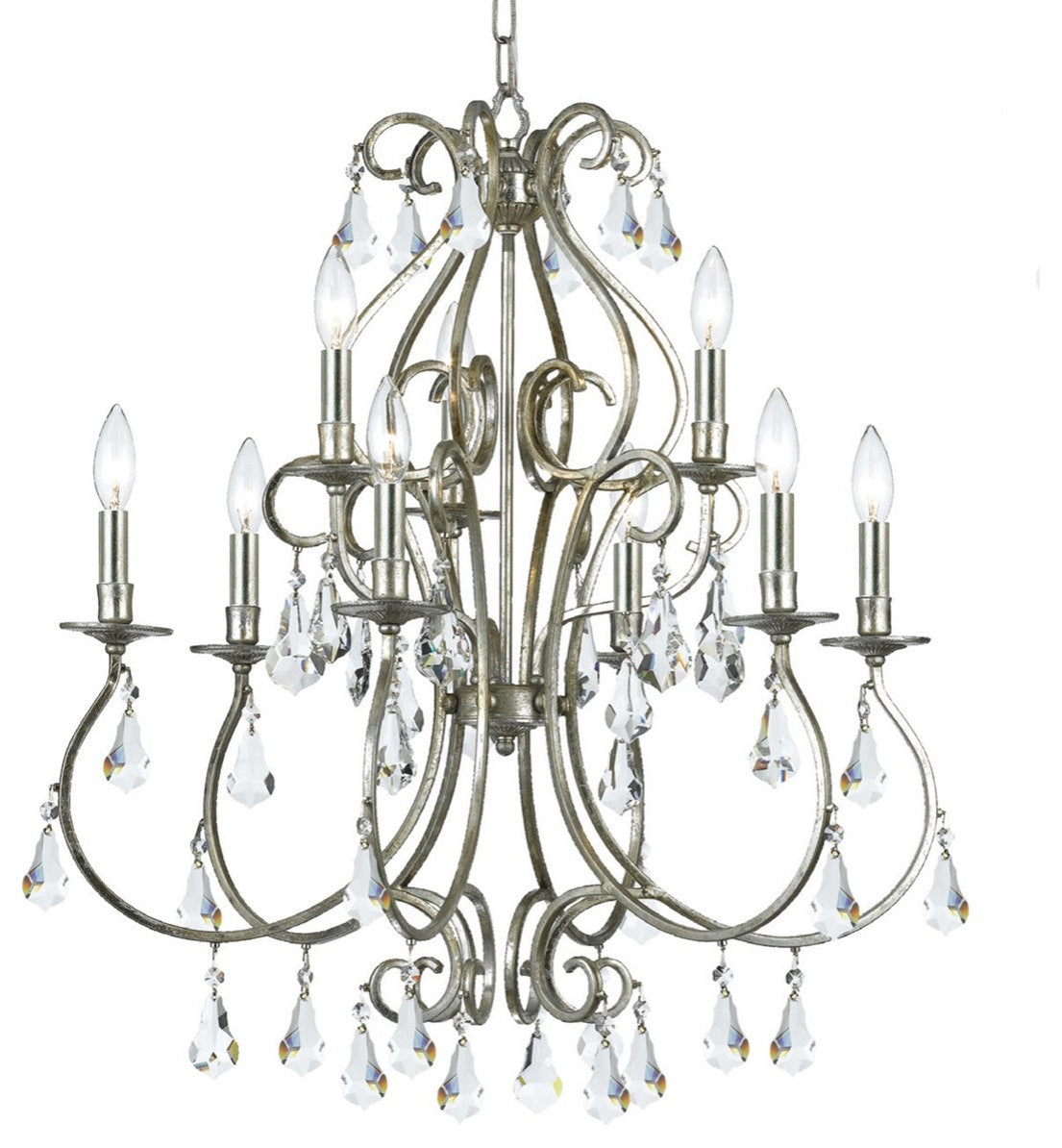 Crystorama Ashton 9 Light Chandelier 5019-OS-CL-S - Olde SilverBy Crystorama Lighting